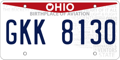 OH license plate GKK8130