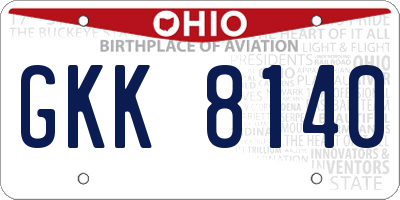 OH license plate GKK8140