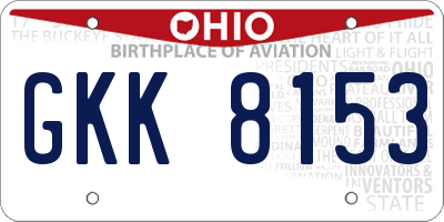 OH license plate GKK8153
