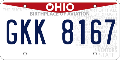 OH license plate GKK8167