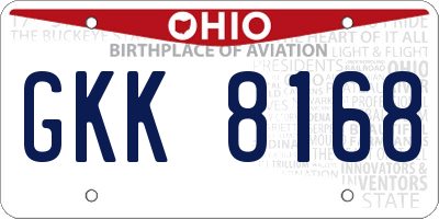 OH license plate GKK8168