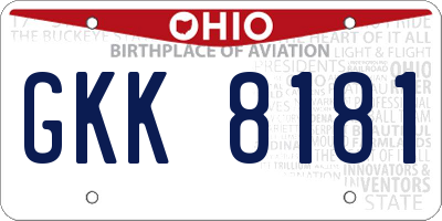 OH license plate GKK8181
