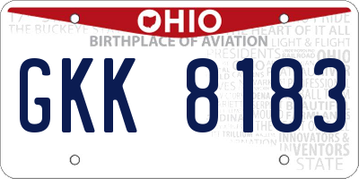 OH license plate GKK8183