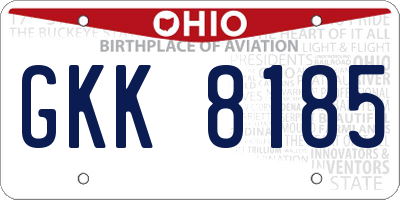 OH license plate GKK8185