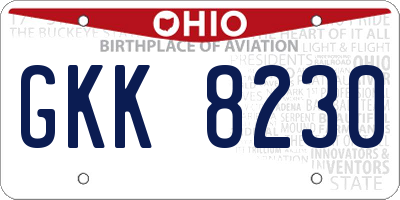 OH license plate GKK8230
