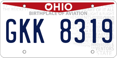 OH license plate GKK8319
