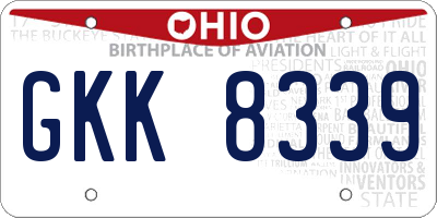 OH license plate GKK8339