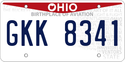 OH license plate GKK8341