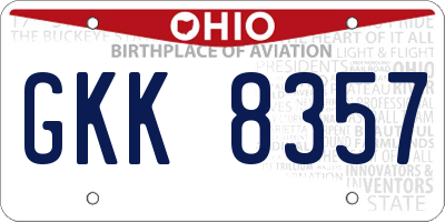 OH license plate GKK8357
