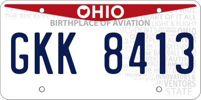 OH license plate GKK8413