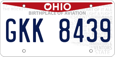 OH license plate GKK8439