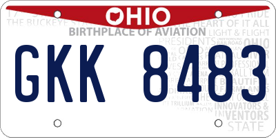 OH license plate GKK8483