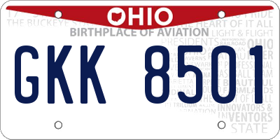 OH license plate GKK8501
