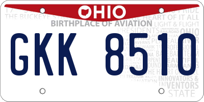 OH license plate GKK8510
