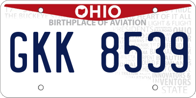 OH license plate GKK8539