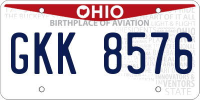 OH license plate GKK8576