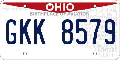 OH license plate GKK8579