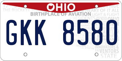 OH license plate GKK8580