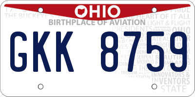 OH license plate GKK8759
