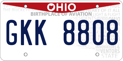 OH license plate GKK8808