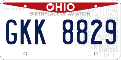 OH license plate GKK8829