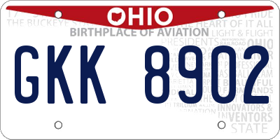 OH license plate GKK8902