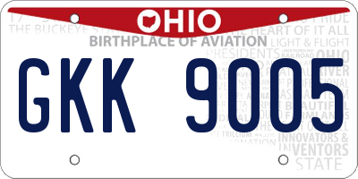 OH license plate GKK9005
