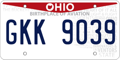 OH license plate GKK9039