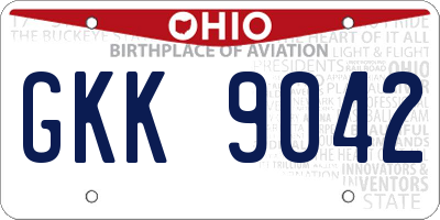 OH license plate GKK9042
