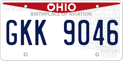 OH license plate GKK9046