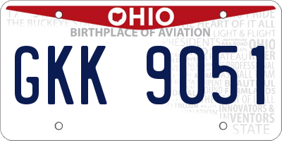 OH license plate GKK9051
