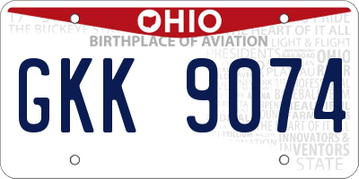 OH license plate GKK9074