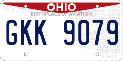 OH license plate GKK9079