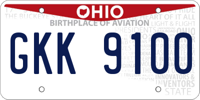 OH license plate GKK9100