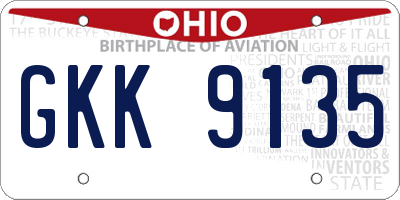 OH license plate GKK9135