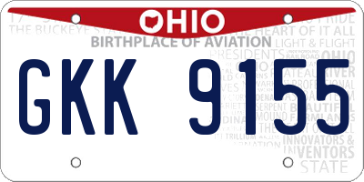OH license plate GKK9155