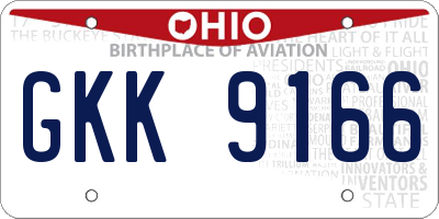 OH license plate GKK9166