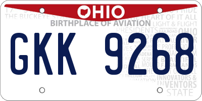OH license plate GKK9268