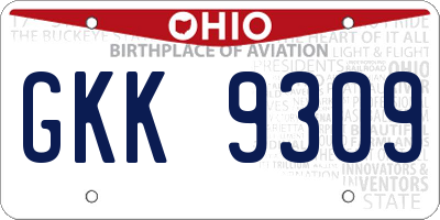 OH license plate GKK9309