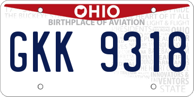 OH license plate GKK9318