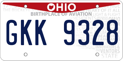 OH license plate GKK9328