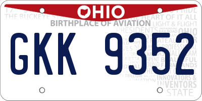 OH license plate GKK9352