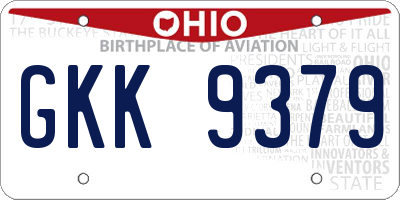 OH license plate GKK9379