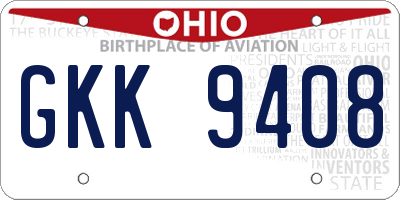 OH license plate GKK9408
