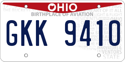 OH license plate GKK9410