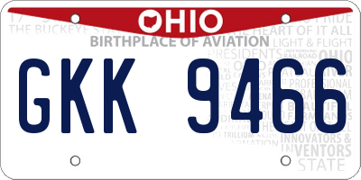 OH license plate GKK9466