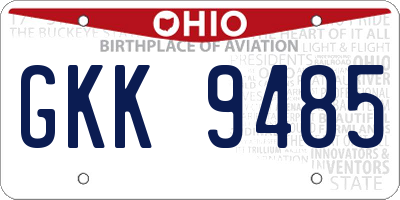 OH license plate GKK9485