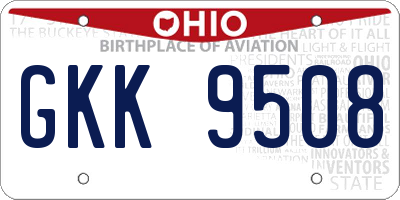 OH license plate GKK9508