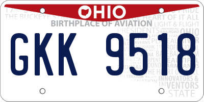 OH license plate GKK9518