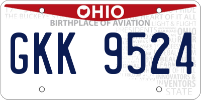OH license plate GKK9524